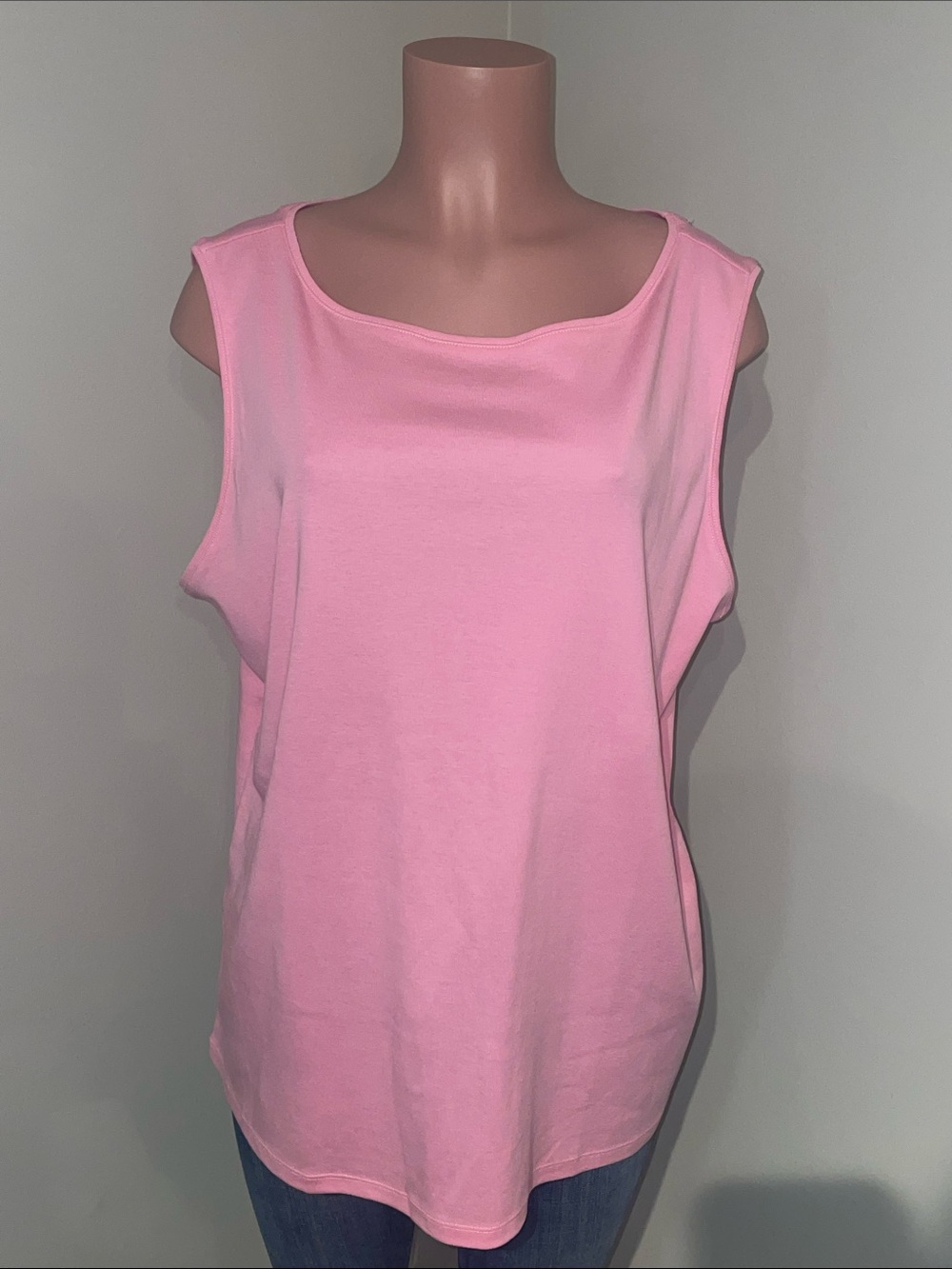 Talbots Pink Sleeveless Scoop Neck Top. Pink. 2X